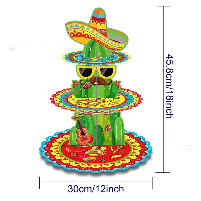 Cinco De Mayo Fiesta vaisselle assiettes serviette nappe support à gâteau mexique Taco carnaval coloré décoration De fête d'anniversaire