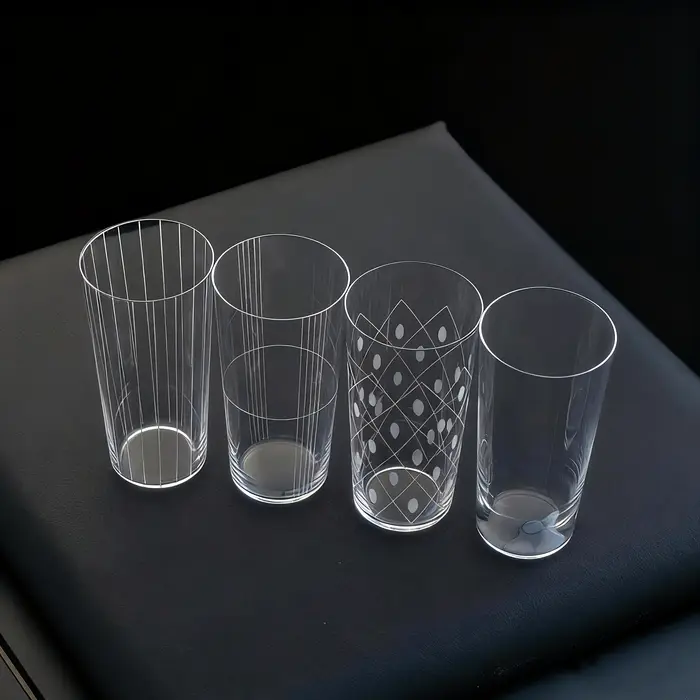 Verre à whisky japonais en cristal floral gravé à la main