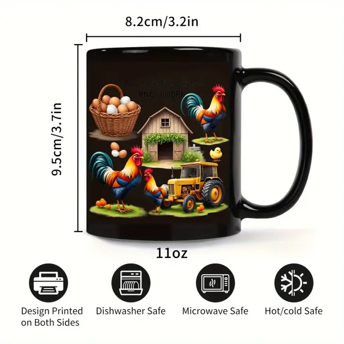 Tasse à café de poulet de ferme
