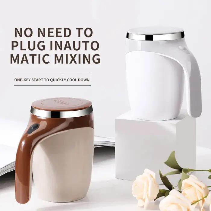 Tasse magnétique rotative électrique en acier inoxydable