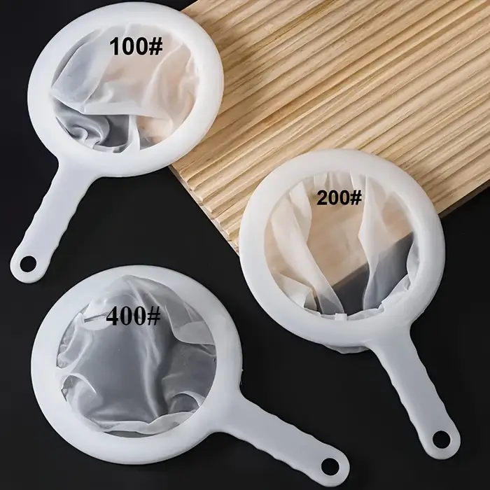 Ensemble de filtres en verre 3 pièces – Dimensions de maille 100/200/400 pour café, thé, jus, lait d