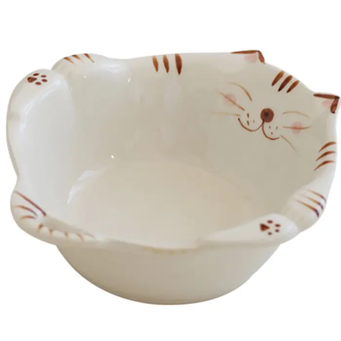 Assiette en céramique de petit chat, assiette de chat mignon de style japonais, thé domestique exqui