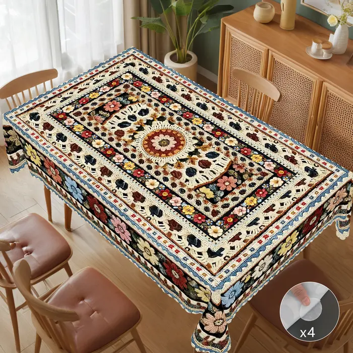 1 nappe de style bohème imprimée