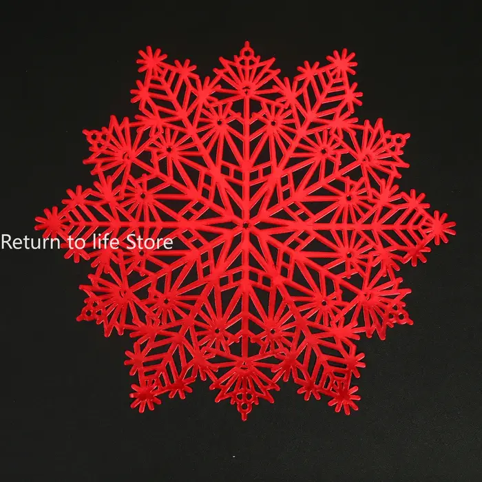 Sous-verre de tasse de flocon de neige de Noël, napperon de table antidérapant, conception évidée, f