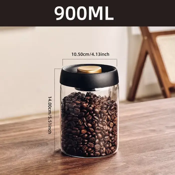Pot scellé sous vide, bouteille de stockage de grains de café, cuisine, céréales, thé, pot en verre,