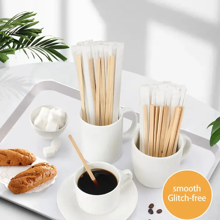 200Pcs 5.5 pouces agitateurs à café bâtons-bois naturel écologique