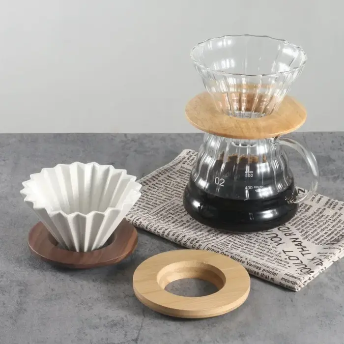 Support de filtre à café en bois durable pour Origami