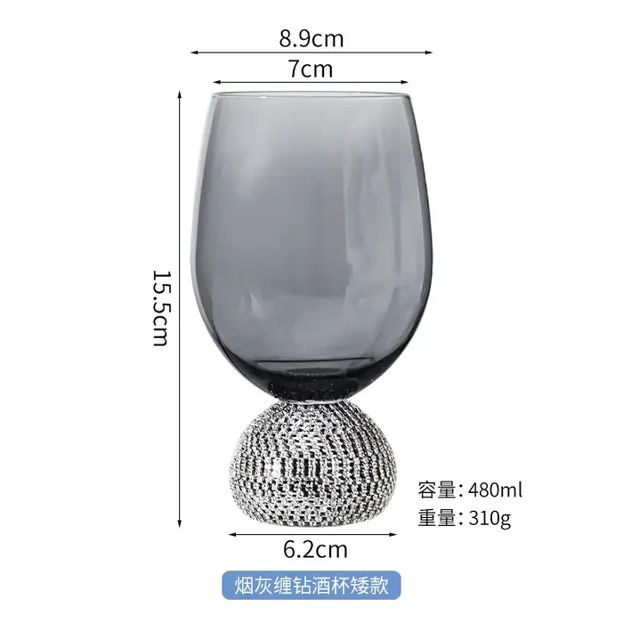 Verre de cristal peint à la main, gobelet à fleurs, verre à vin rouge, verre à vin Antique chinois