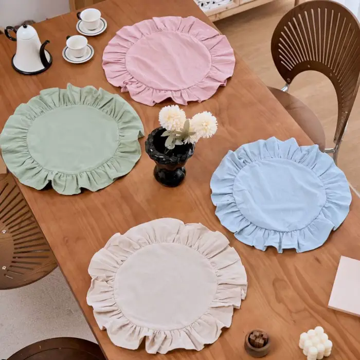 Set de table rustique, couleur unie