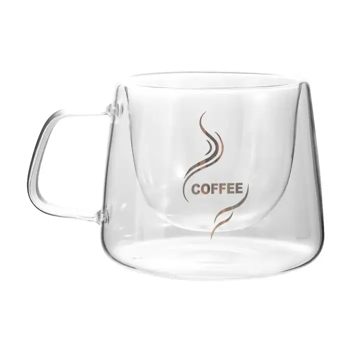 Tasse à café transparente de 200ml, tasse à expresso résistante à la chaleur avec poignée, verre à D
