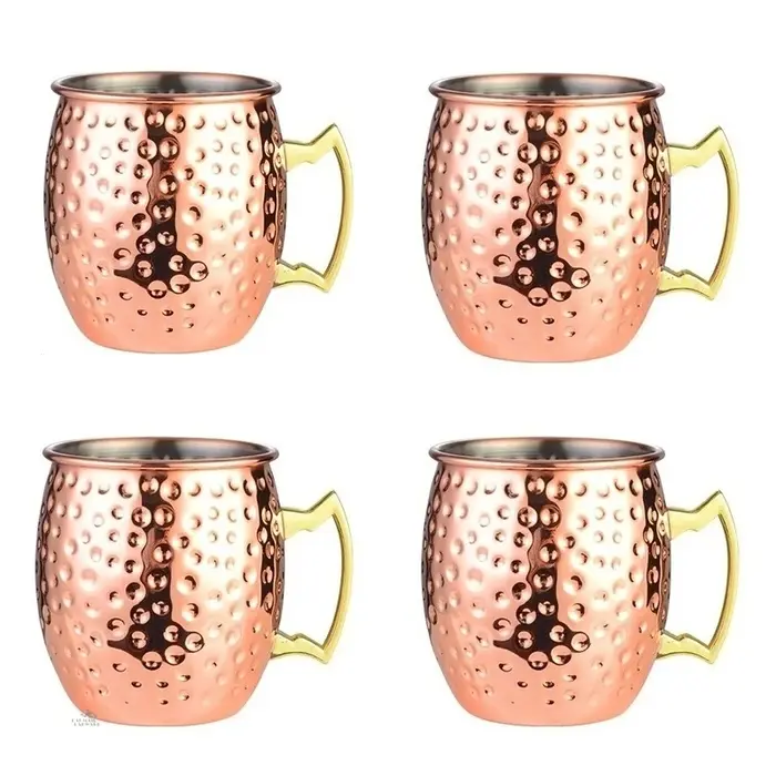 4 pièces 550ml martelé cuivre plaqué moscou Mule tasse Cocktail bière café