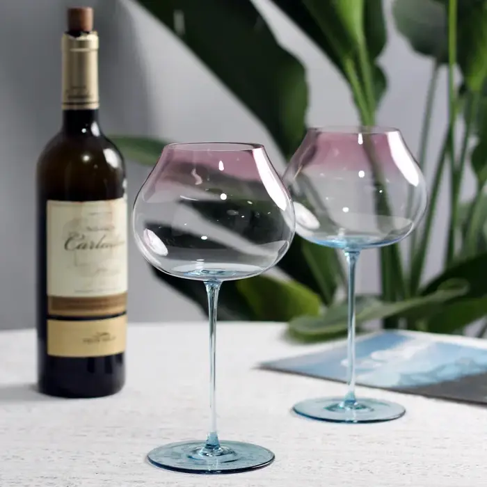 Ensemble de 2 verres à vin rouge à dégradé de grande capacité de 750 ml