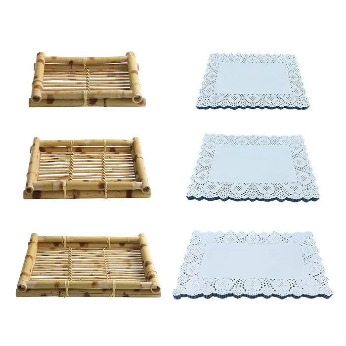 Plateaux tissés en bambou