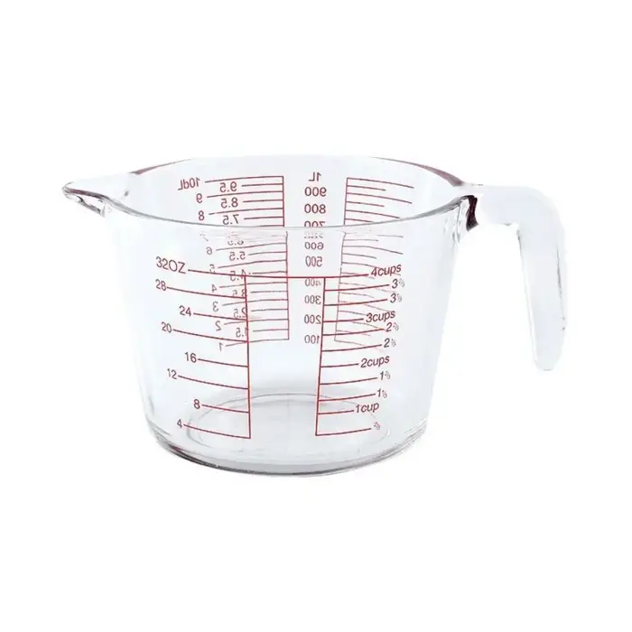 Gobelet à lait en verre transparent de grande capacité, mesure liquide, étanche à la chaleur, facile