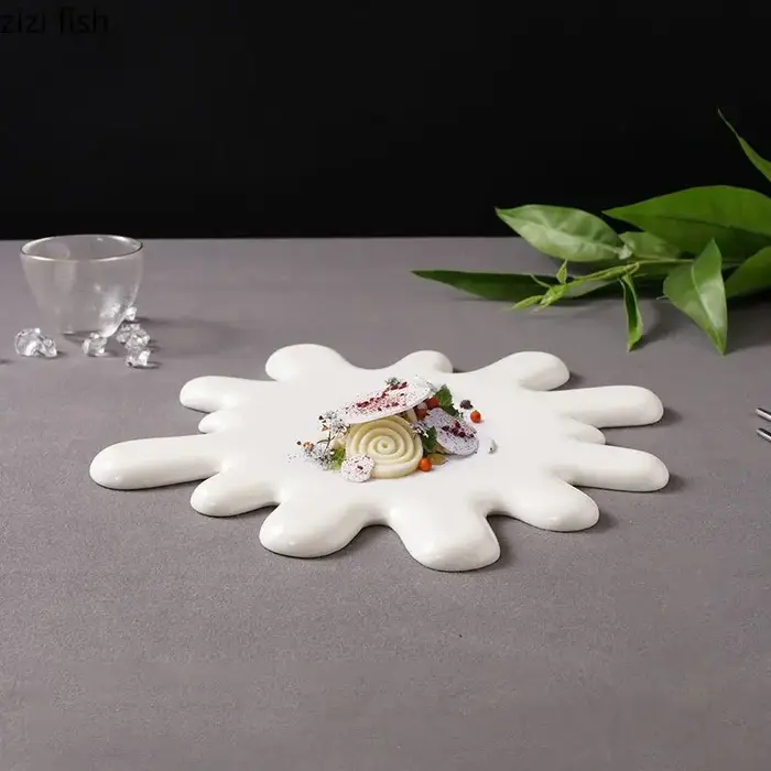QuePlate-Assiette plate irrégulière en céramique