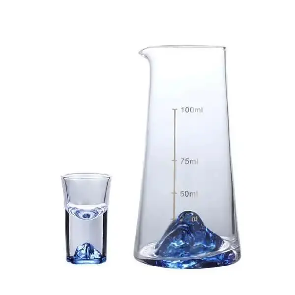 Verre à Shot de montagne en cristal bleu