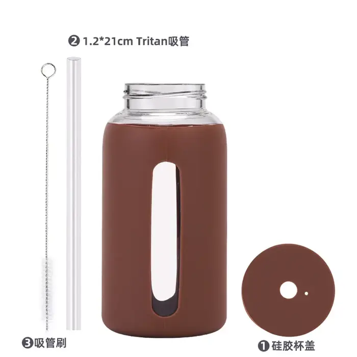 Bouteille d'eau en verre monocouche de grande capacité de 600ml