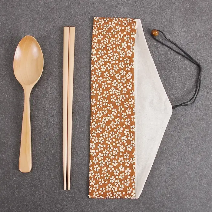 Ensembles de couverts en bois avec cuillère fourchette