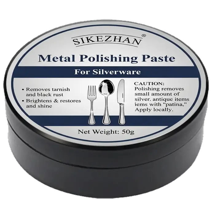 Pâte de polissage pour argent – Dissolvant de ternissement pour couverts, plateaux et chandeliers pl