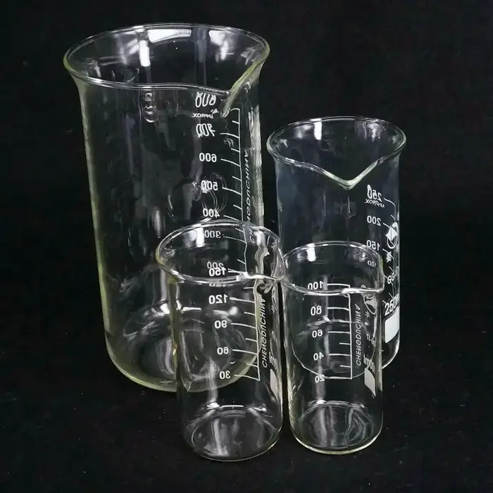 Bécher en verre Borosilicate de 50/100/150/250/400/500/600/800/1000ml