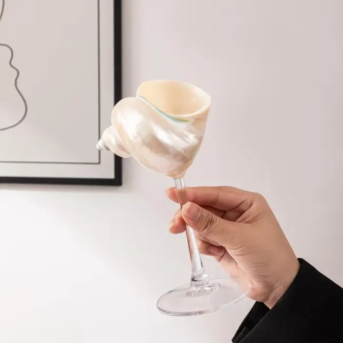 Verres à vin en coquillage 2 pièces