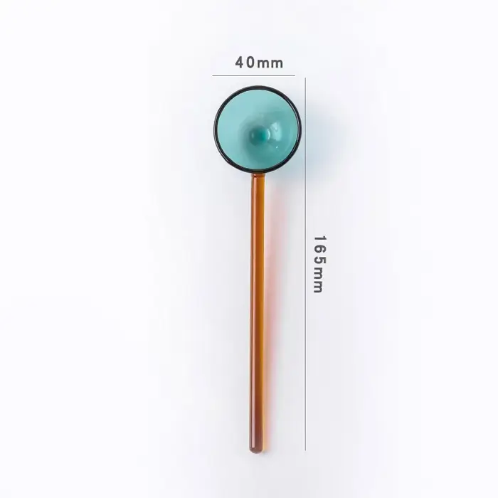 Cuillère en verre borosilicate écologique réutilisable avec brosses pour smoothies