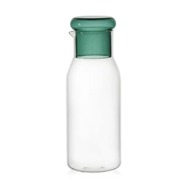 Ensemble de carafe à eau de chevet en verre transparent coloré avec gobelet, pichet et tasse, nuit