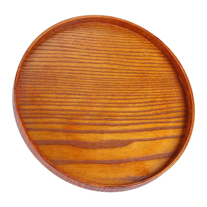 Plateau de service rond en bois