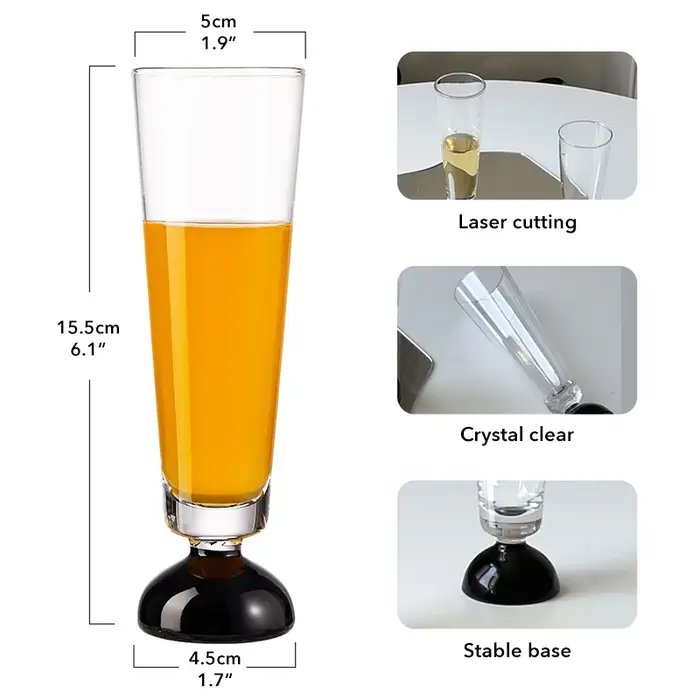 Verres à champagne en agate noire