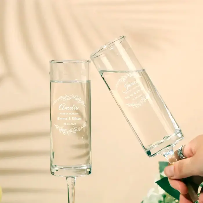 Ensemble de 2 verres de mariage personnalisés