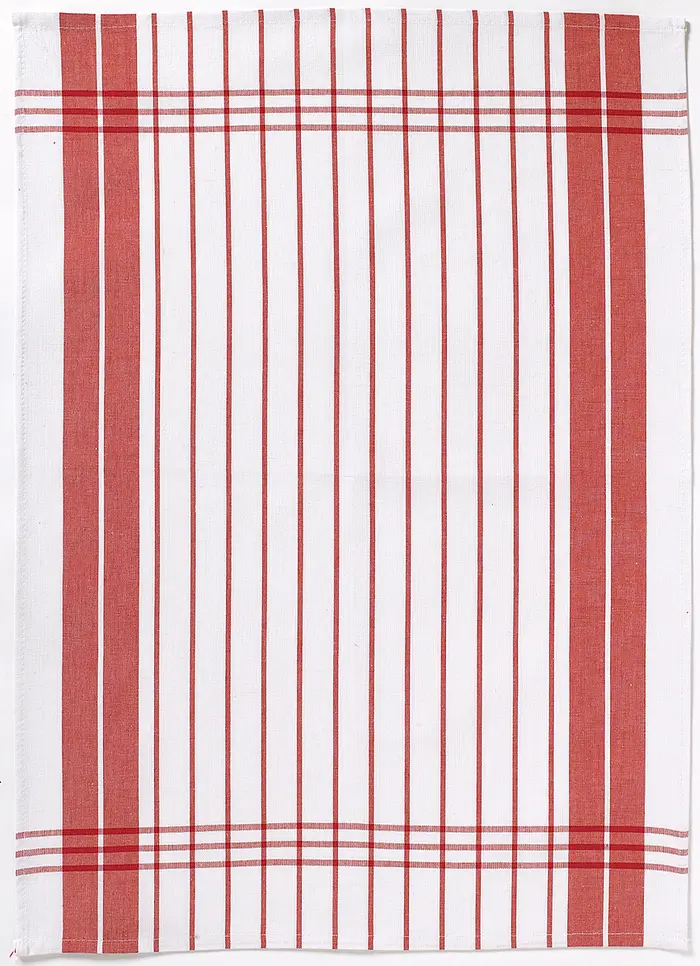 Torchon Petites Rayures rouge 50 X 70