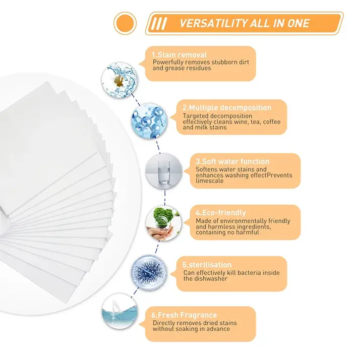 Nettoyant pour lave-vaisselle, tablettes détergentes puissantes pour éliminer les taches d'huile et détartrer, outils de nettoyage de cuisine pour lave-vaisselle et machine à laver