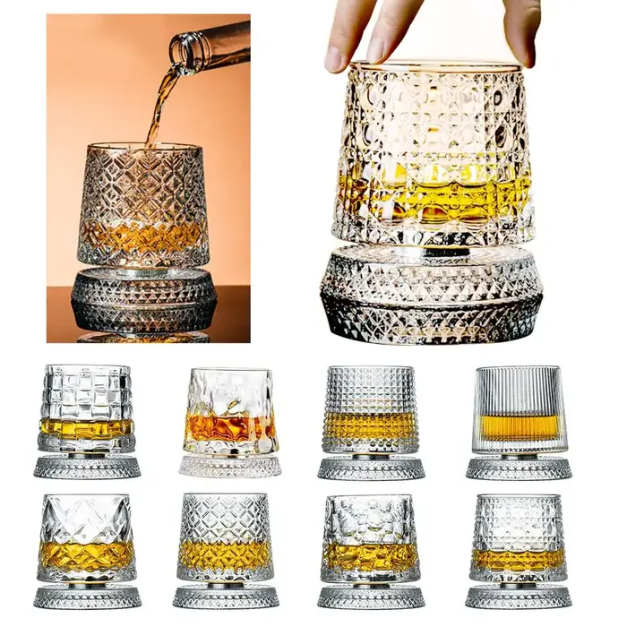 Verre à whisky rotatif