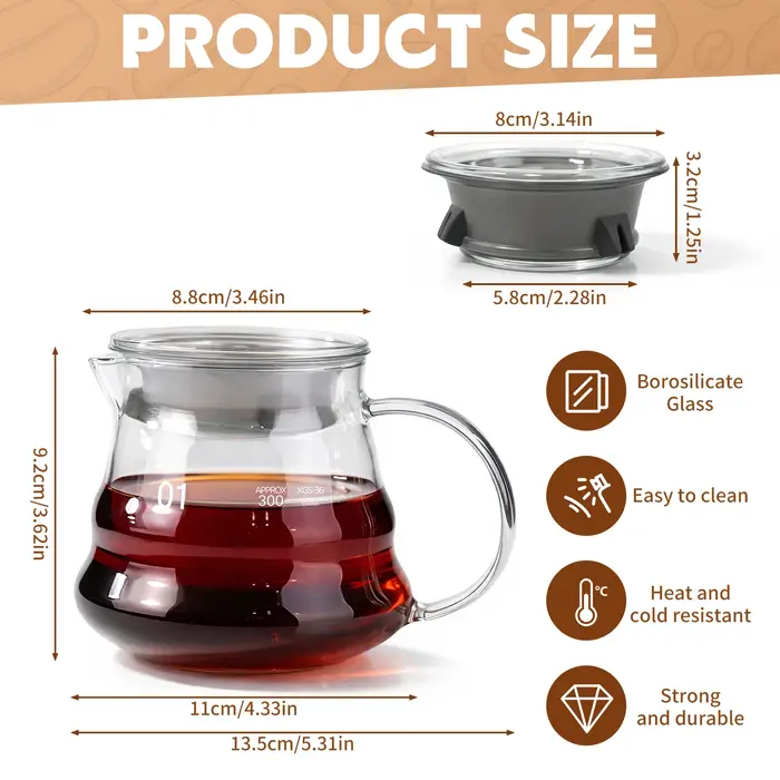 Ensemble de cafetière en verre artisanal avec couvercles