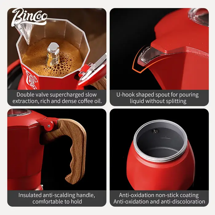 Bincoo – Pot Moka à double Valve