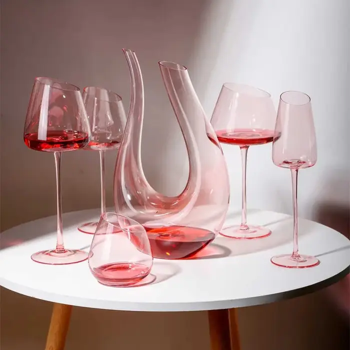 Ensemble de Verres à Vin Rouge Flamand Rose Français