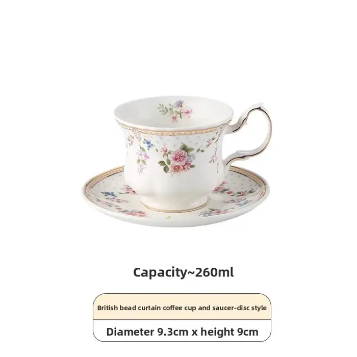 Ensemble tasse à café et soucoupe française, petit style parfum ins, tasse en céramique à bord doré,