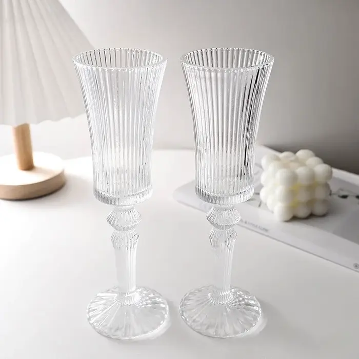 Verre à Champagne rayé rétro français