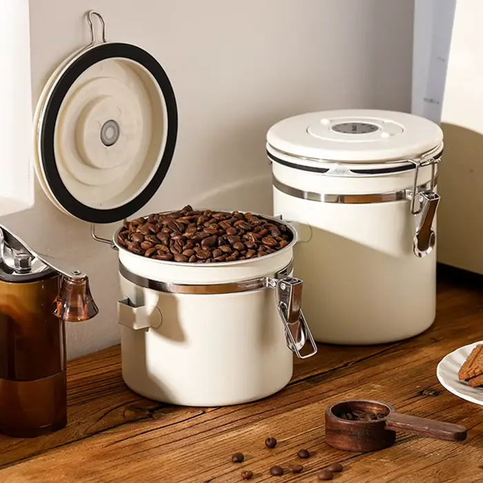 Boîte de rangement sous vide portable pour grains de café