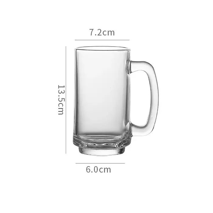 Verre à Bière Artisanal Classique Transparent avec Poignée