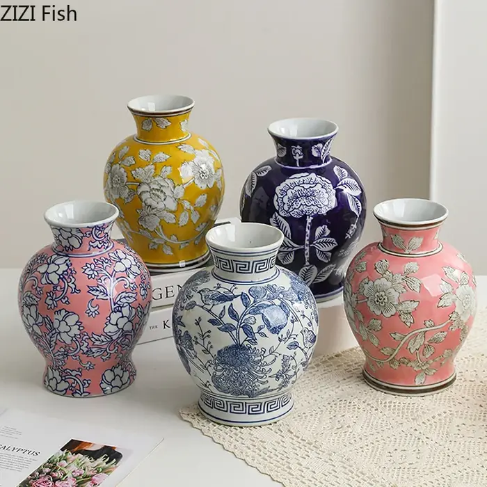 Vase en porcelaine bleue et blanche