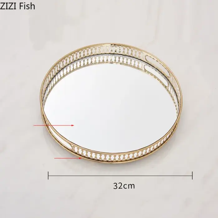 Plateaux décoratifs en verre miroir vintage