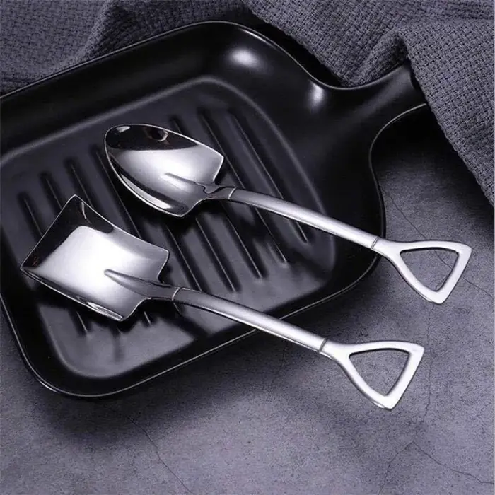 Pcs 1/2 Cuillère À Café Ensemble de Couverts En Acier Inoxydable Rétro Fer Pelle