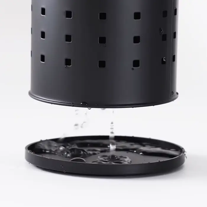 Porte-couverts en acier inoxydable noir
