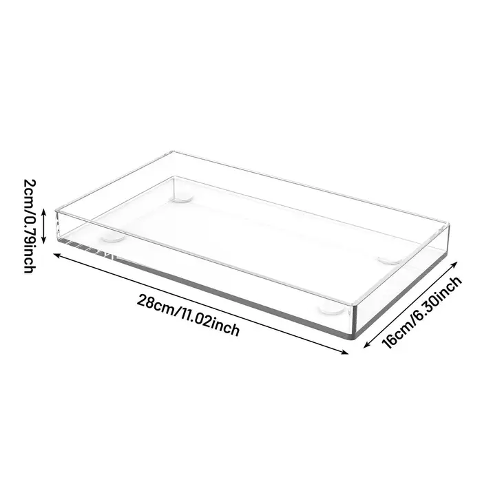 Plateau décoratif en acrylique transparent