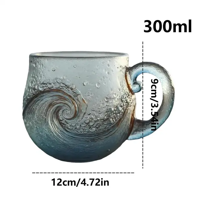 Tasse en verre soufflé à la main de 300ml