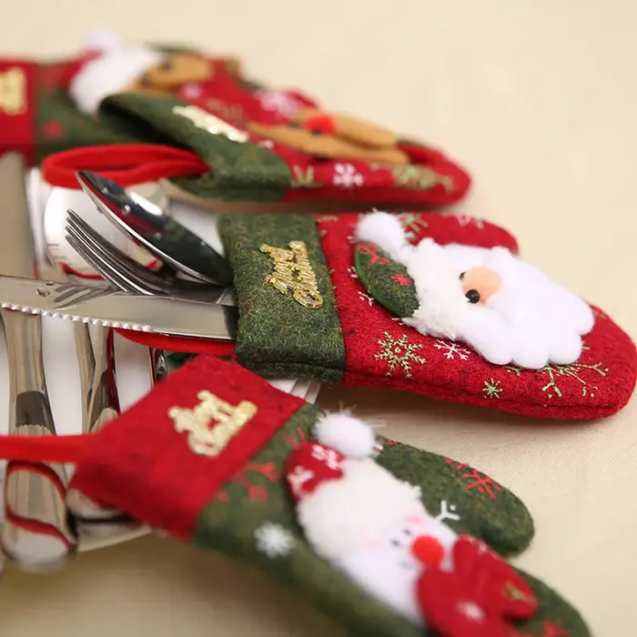 Pochettes porte-argenterie de noël