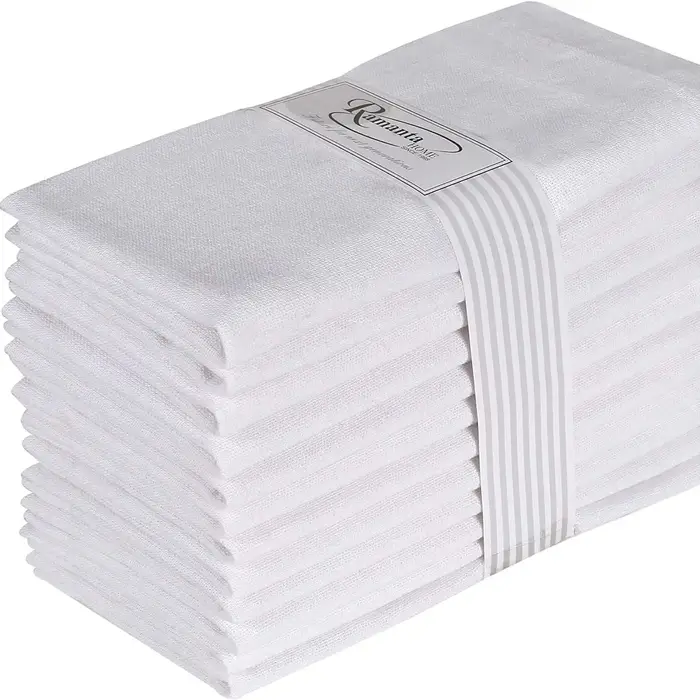 Lot de 12 serviettes de table 100 % coton pour 18 pouces