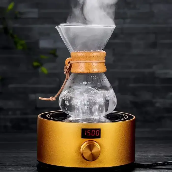 Bouilloire à café en verre à main avec filtre en acier inoxydable, brassage goutte à goutte, cafetiè