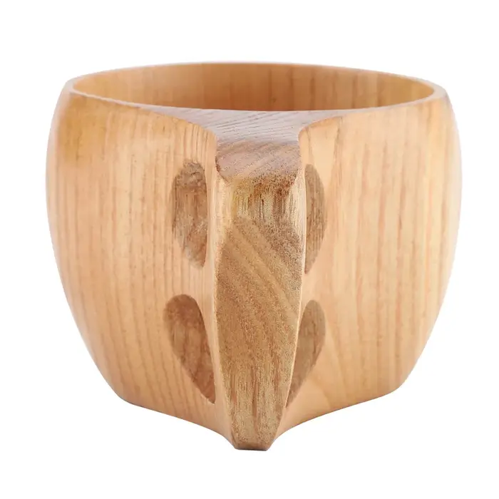 Tasse à café en bois portable avec poignée